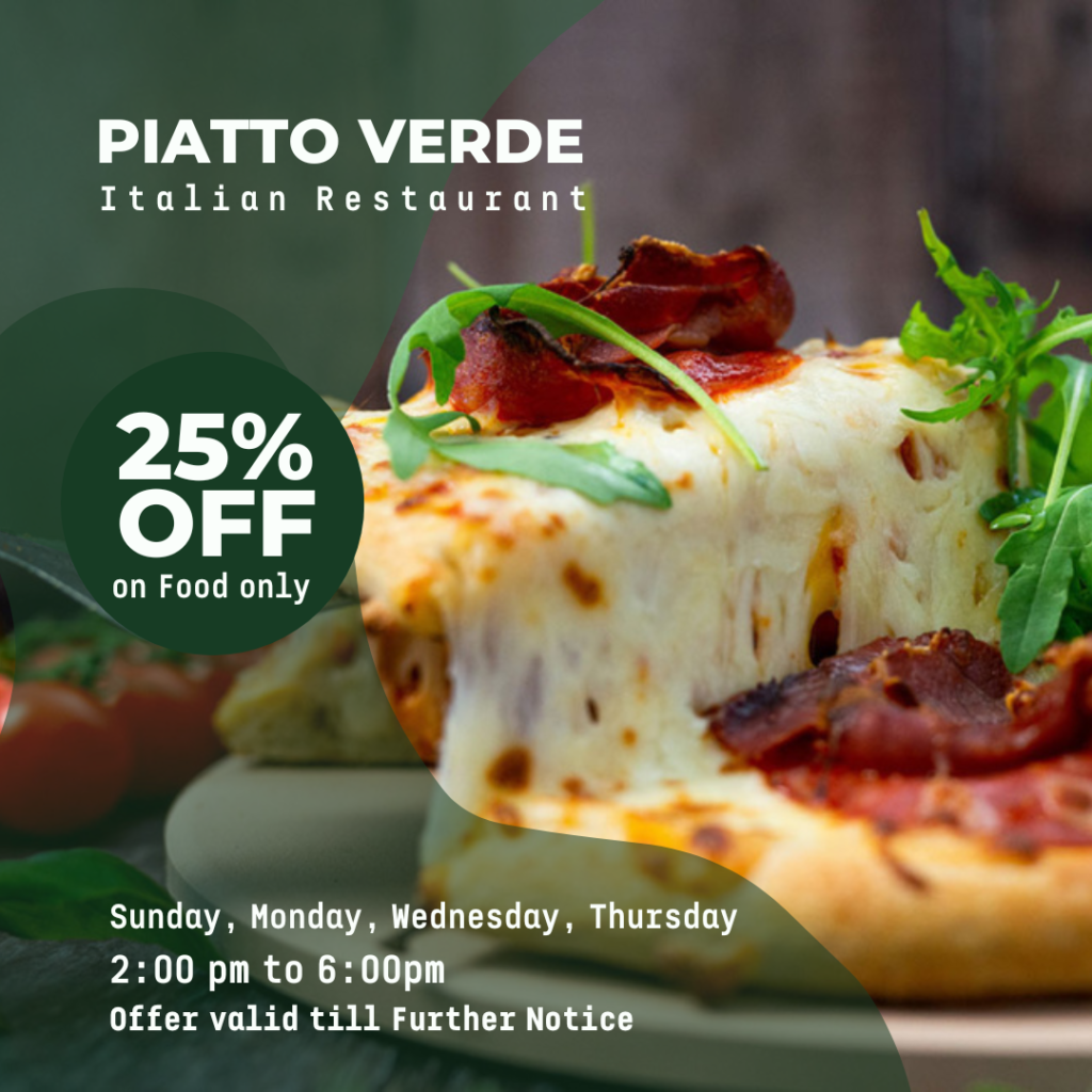 Piatto verde Italian Restaurant Offer